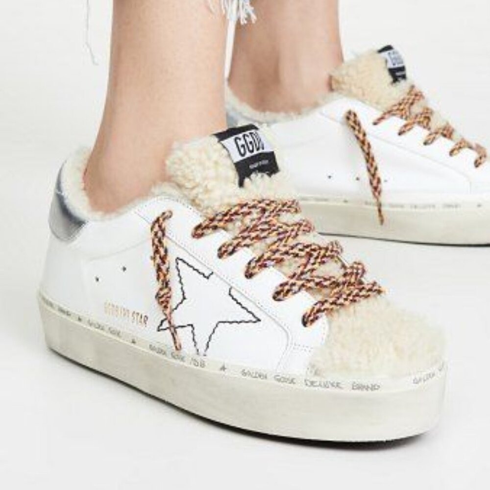 Golden Goose Women's White Silver Leather Fashion Sneaker‎ Shoes Size 6